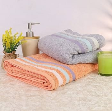 Pure Heaven Premium Stripe Bath Towel Set – Ultra Soft, Super Absorbent & Quick Dry Towels for Men & Women